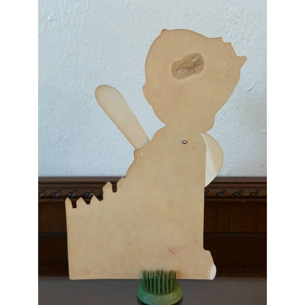 Vintage Valentine's Day Card 8'' Mechanical Baseball Player Ephemera Made in USA
